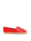 Tory Burch Ines Leather Espadrilles In Brilliant Red (red)