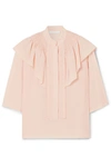 CHLOÉ RUFFLED SILK-CREPE BLOUSE