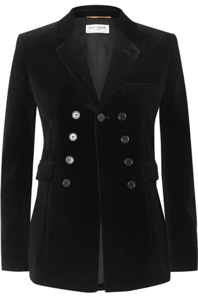 Saint Laurent Cotton-velvet Blazer In Black