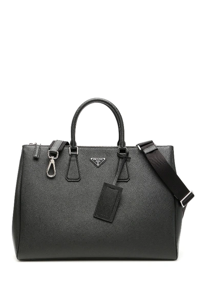 Prada Saffiano Galleria Xxl Travel Bag In Nero (black)