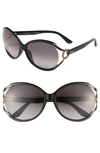 Ferragamo 59mm Oversized Sunglasses In Burgundy/ Brown Gradient