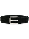 Tod's Braided Black Suede Belt In Black