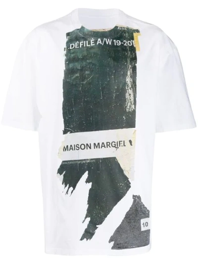 Maison Margiela Oversized Printed Cotton-jersey T-shirt In White