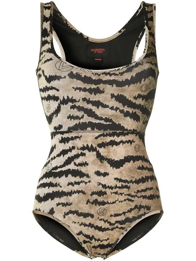 Giambattista Valli Printed Swim Suit In Brown