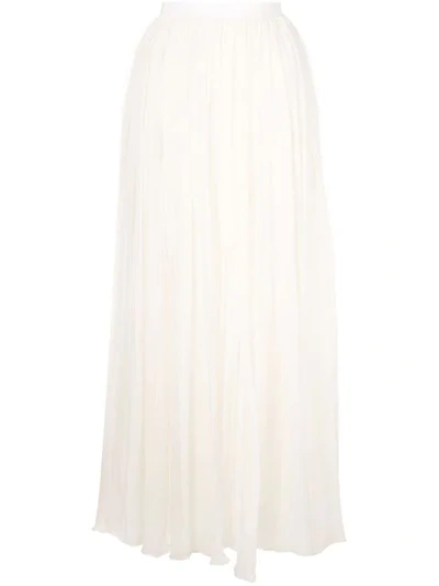 Giambattista Valli Long Ruffle Skirt In White