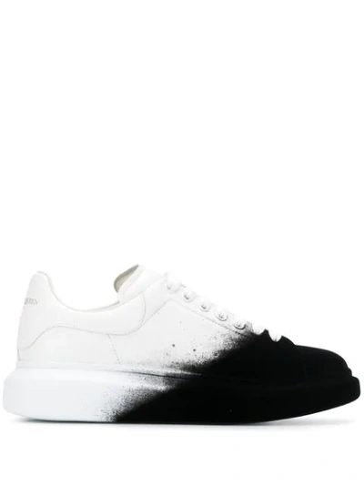 Alexander Mcqueen 'oversized Trainer' In Flocked Leather In White