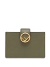 Fendi F Motif Flat Cardholder In Vert