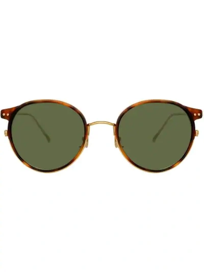 Linda Farrow Round Tinted Sunglasses In Brown