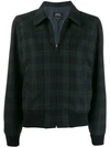 APC PLAID COLLARED BOMBER JACKET