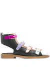 PAULA CADEMARTORI MULTICOLOURED BUCKLE STRAP SANDALS