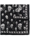 Alexander Mcqueen Skull-print Silk Scarf In Black