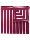 Brunello Cucinelli Striped Pocket Square In Red