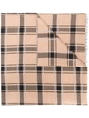 GIVENCHY GIVENCHY CHECKED SCARF - 棕色