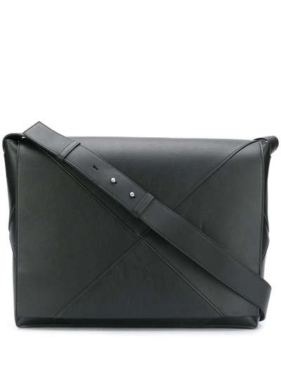 Bottega Veneta Four-piece Leather Messenger Bag In Black