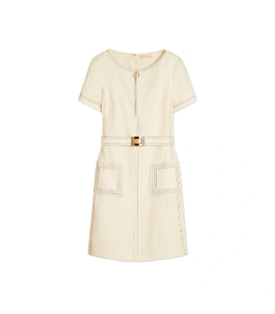 Tory Burch Linen Shift Dress In White