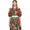 DOLCE & GABBANA DOLCE AND GABBANA RED GERANIUM OFF-THE-SHOULDER BLOUSE