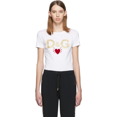 Dolce & Gabbana Dolce And Gabbana White Dg Heart T-shirt