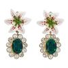 DOLCE & GABBANA DOLCE AND GABBANA WHITE CRYSTAL LILY EARRINGS