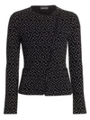 EMPORIO ARMANI Polka Dot Asymmetric Zip Jacket