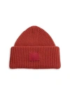 Acne Studios Pansy N Face Wool-blend Beanie In Brick Red