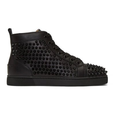 Christian Louboutin Black Louis Spikes High-top Sneakers