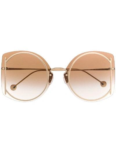 Ferragamo Salvatore  Oversized Sunglasses - Gold