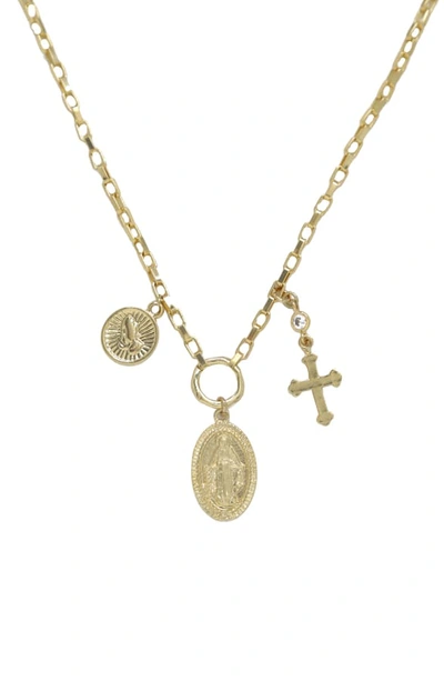 Ettika Faithful Charms Necklace In Gold
