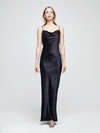 L Agence Serita Maxi V-neck Bias Dress In Black