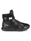 Balmain Logo High-top Sneakers In Black