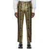 DOLCE & GABBANA DOLCE AND GABBANA BLACK AND GOLD JACQUARD TROUSERS