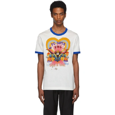 Dolce & Gabbana Dolce And Gabbana Off-white Dg Super King T-shirt In Multicolor
