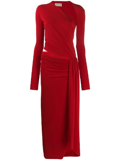 Alexandre Vauthier Asymmetric Cut Out Evening Dress - Red