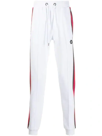 Philipp Plein Side Stripe Track Trousers In White