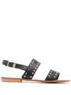 FABIO RUSCONI FABIO RUSCONI STUDDED FLAT SANDALS - BLACK