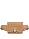 BURBERRY BELTED QUILTED MONOGRAM LAMBSKIN TB BAG