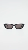 Saint Laurent Pointed Cat-eye Acetate Sunglasses In Black/grey