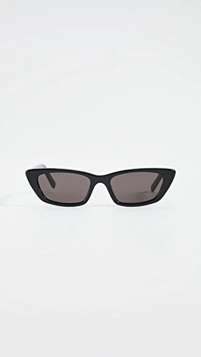 Saint Laurent Pointed Cat-eye Acetate Sunglasses In Black