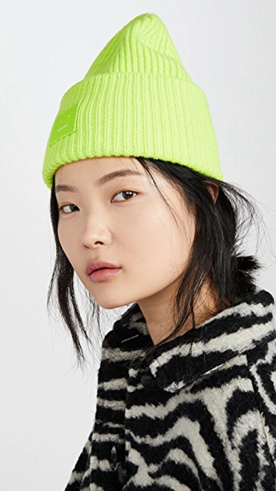 Acne Studios Pansy N Face Hat In Lime Green
