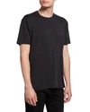 Tom Ford Black Basic Crewneck T-shirt With Tonal Stitching In Cotton Blend Man In Black