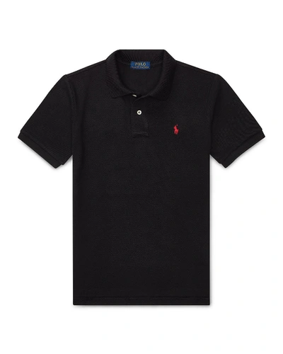Polo Ralph Lauren Kids' Boy's Short-sleeve Logo Embroidery Polo Shirt In Black