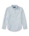 Polo Ralph Lauren Boy's Cotton Oxford Stripe Sport Shirt In Blue Pattern