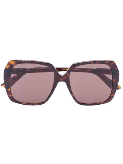 Gucci Brown Tortoiseshell Square Sunglasses