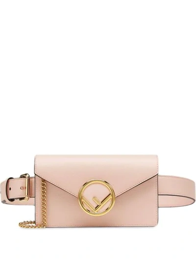 Fendi F Logo Plaque Belt Bag In Pink
