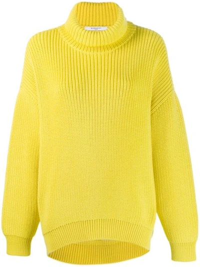 Givenchy Oversize Wool Rib Knit Jumper In Gold