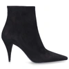 Saint Laurent Kiki Cone-heel Suede Ankle Boots In Black