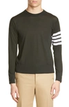 THOM BROWNE MERINO WOOL PULLOVER,MKA002A-00014