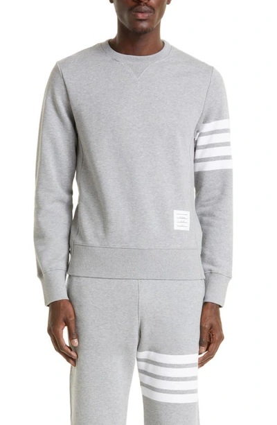 Thom Browne Stripe Sleeve Sweatshirt In Grey