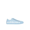 BURBERRY Logo print cotton gabardine sneakers