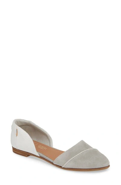 Toms Jutti D'orsay Flat In Drizzle Grey Suede