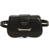 PRADA CONVERTIBLE CALFSKIN LEATHER BELT BAG,1BL021 2AIXV OJN01